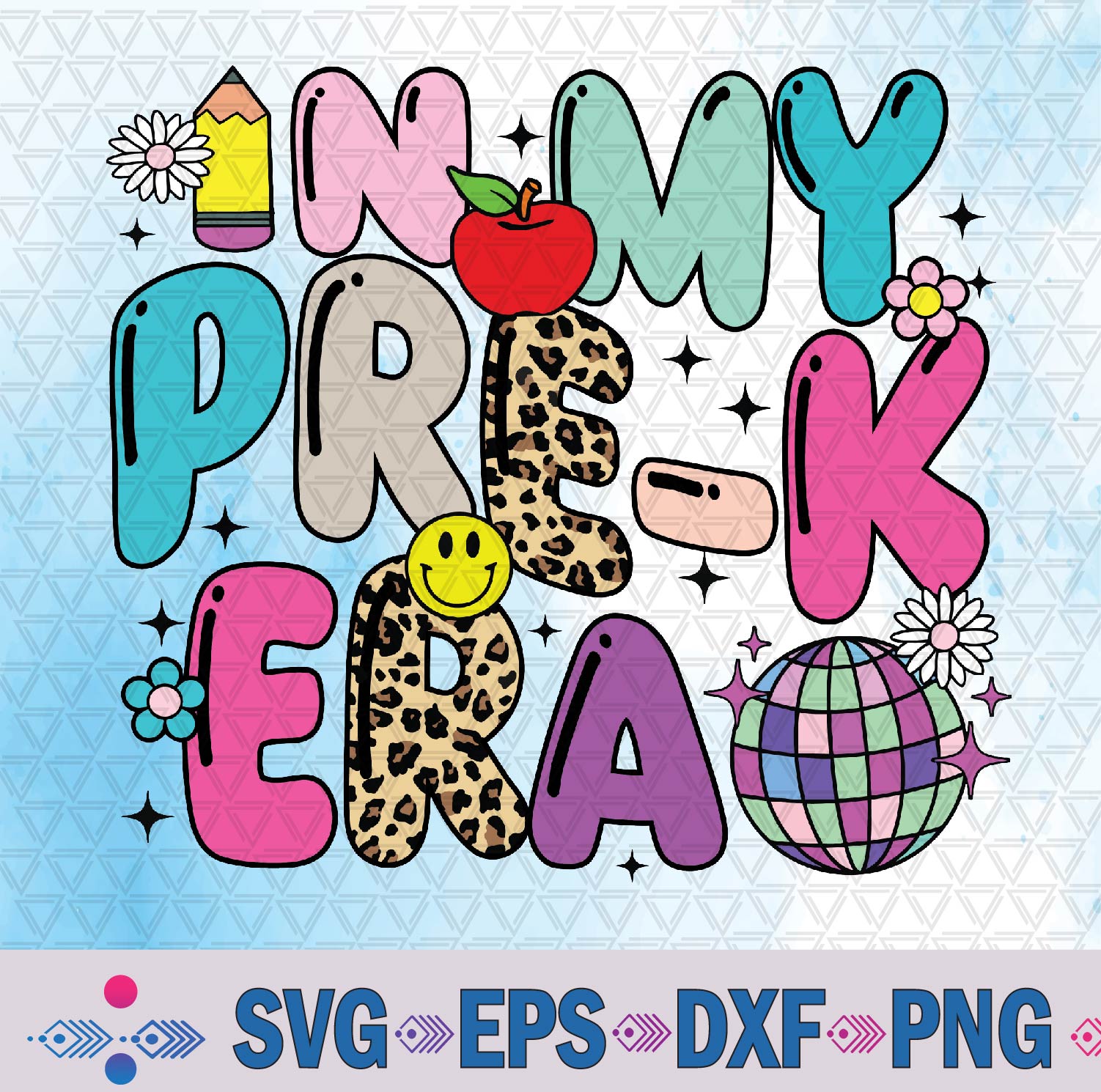 In My Pre-k Era Back To School Retro Groovy Preschool Svg, Png Design