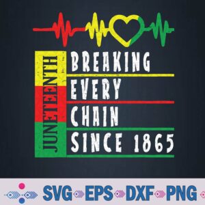 Juneteenth Breaking Every Chain Since 1865 Heartbeat Freedom Svg, Png, Digital Download