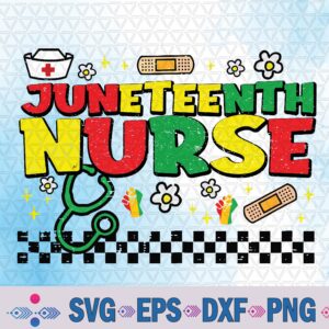 Juneteenth Nurse Groovy Retro African Scrub Top Black Women Svg, Png, Digital Download