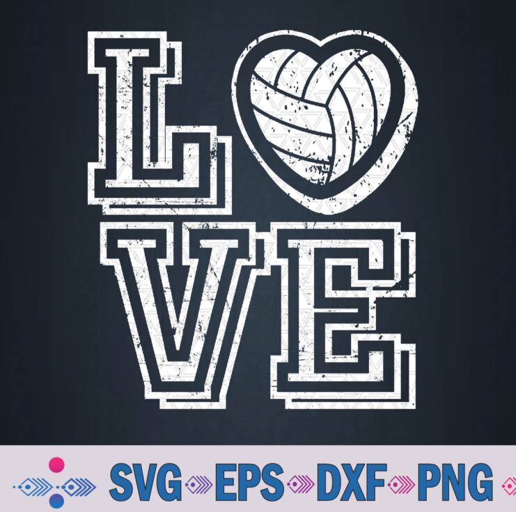 Lovely Beach Sport Lovers Volley Ball Player Love Volleyball Svg, Png Design