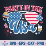 Party In The Usa Sunglasses American Flag Happy 4th Of July Svg Design