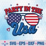 Party In The Usa Sunglasses American Flag Happy 4th Of July Svg, Png, Digital Download