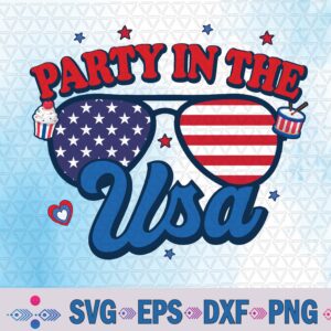 Party In The Usa Sunglasses American Flag Happy 4th Of July Svg, Png, Digital Download