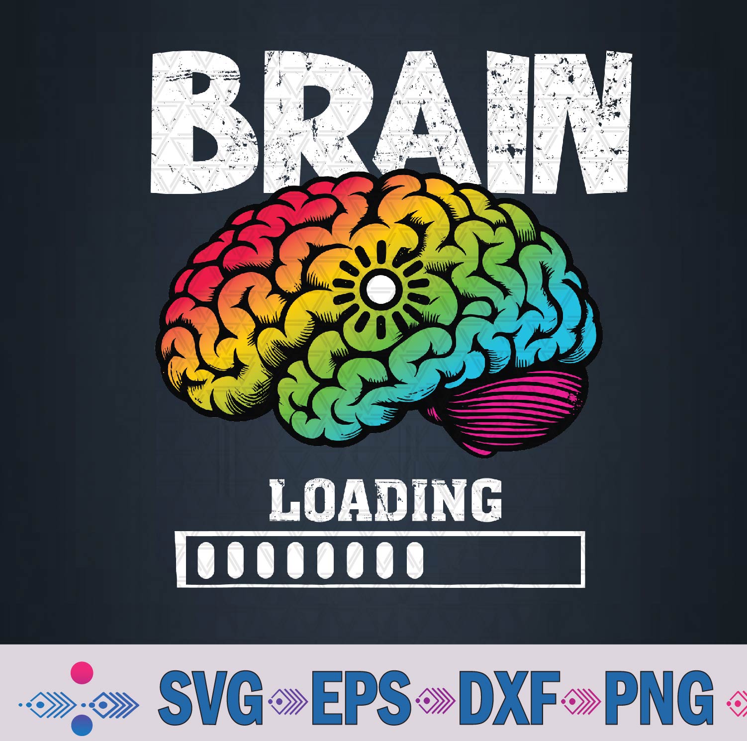 Rainbow Brain Loading Progress Bar Happy Back To School 2024 Svg, Png Design