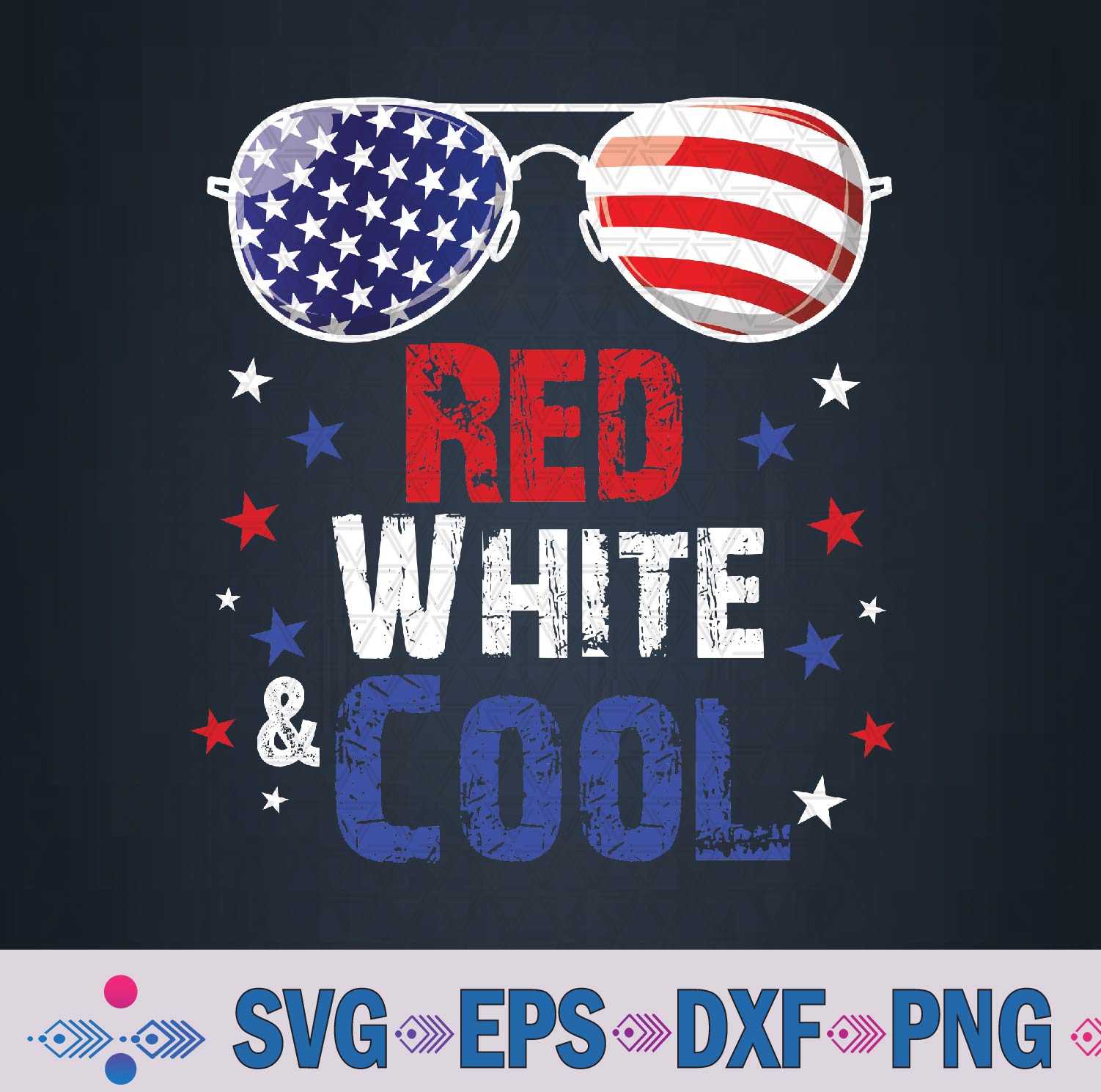 Red White & Cool 4th Of July Patriotic Svg Design