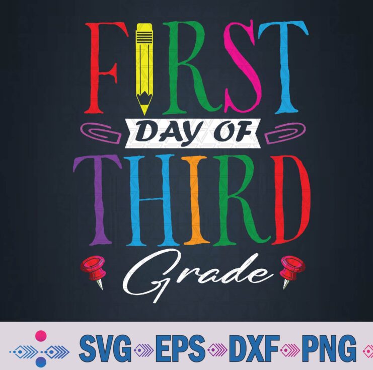 Retro First Day Of Third Grade Team Students Back To School Svg Design