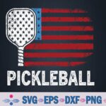 Us Flag Pickleball Player Paddleball Lover Men Pickleball Svg, Png, Digital Download